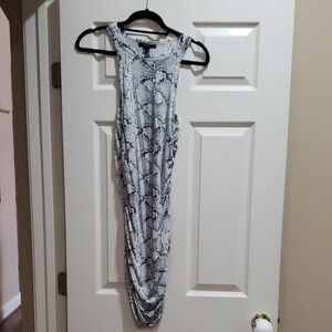 Forever 21 Black and White Snake Print Midi Dress